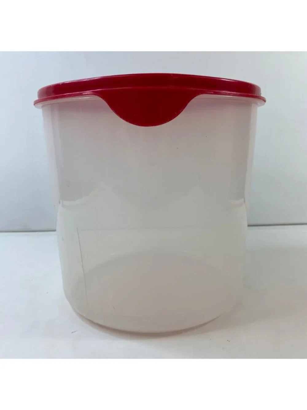 Set Of 3 Red Lid Plastic Food Storage Containers Stackable Design BPA-Free